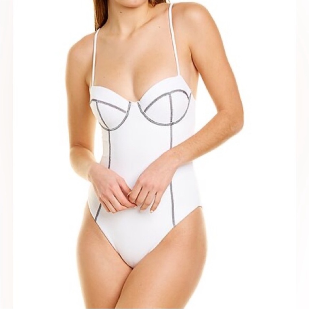 ONIA SWIM Valerie One Piece Swimsuit In White size Small